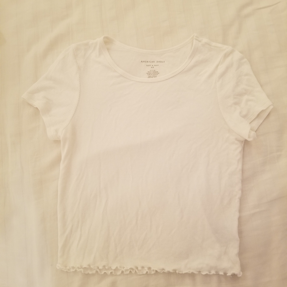 American Eagle White Baby T-Shirt S
